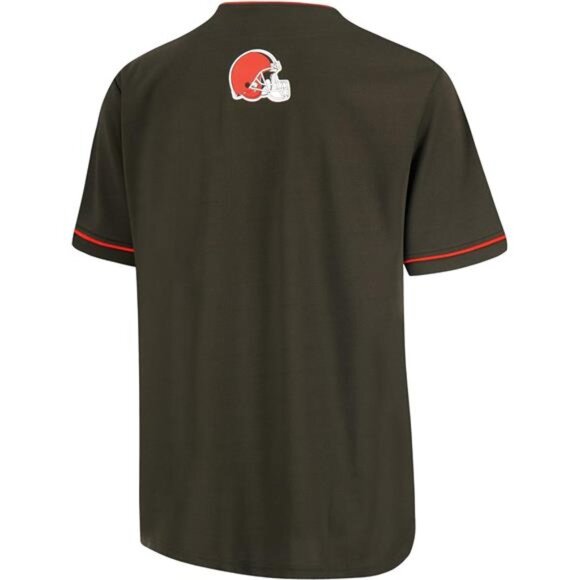 NEW NFL Cleveland Browns Game Day Button Down Baseball Mesh Jersey - Picture 3 of 5